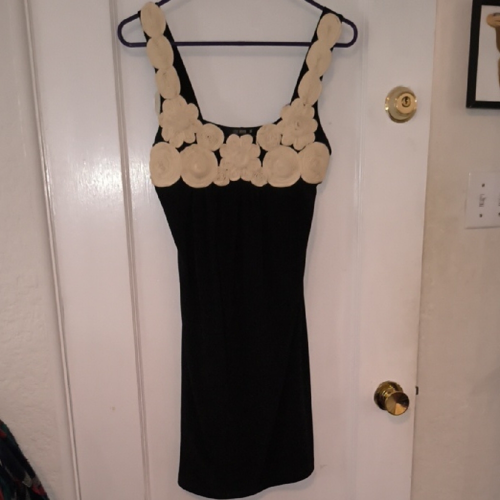 Star Vixen | Black and Cream Floral Mini Dress